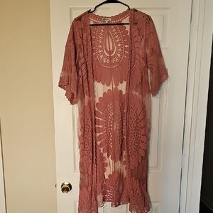 Rebellion Again Pink Lace Cardigan